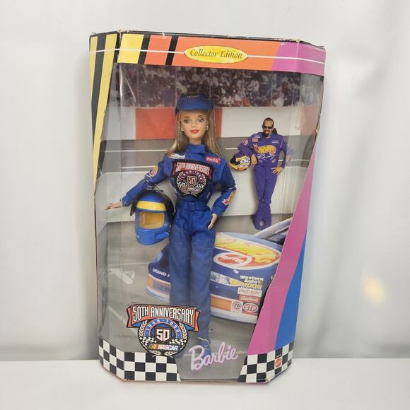 1998 Mattel Nascar 50th Anniversary Barbie Doll #20442 Collector Edition - Picture 1 of 6